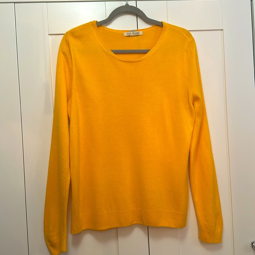 Yellow Women’s Crewneck Sweater Ava Paige Sz XL